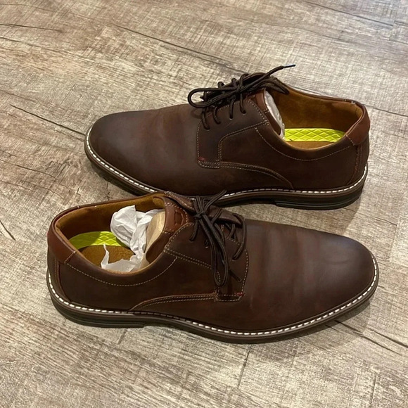 NWOB!! Men’s Florsheim - NORWALK - Plain Toe Oxford - Brown - Size 11.5M - Picture 1 of 9